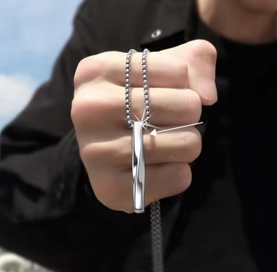 men's Necklace Spiral Pendant